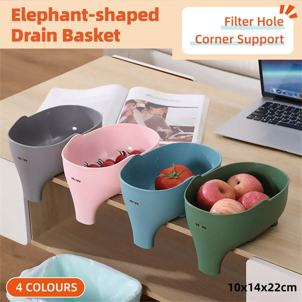 Elephant Drain Basket in Four Colours Set | StorageOZ