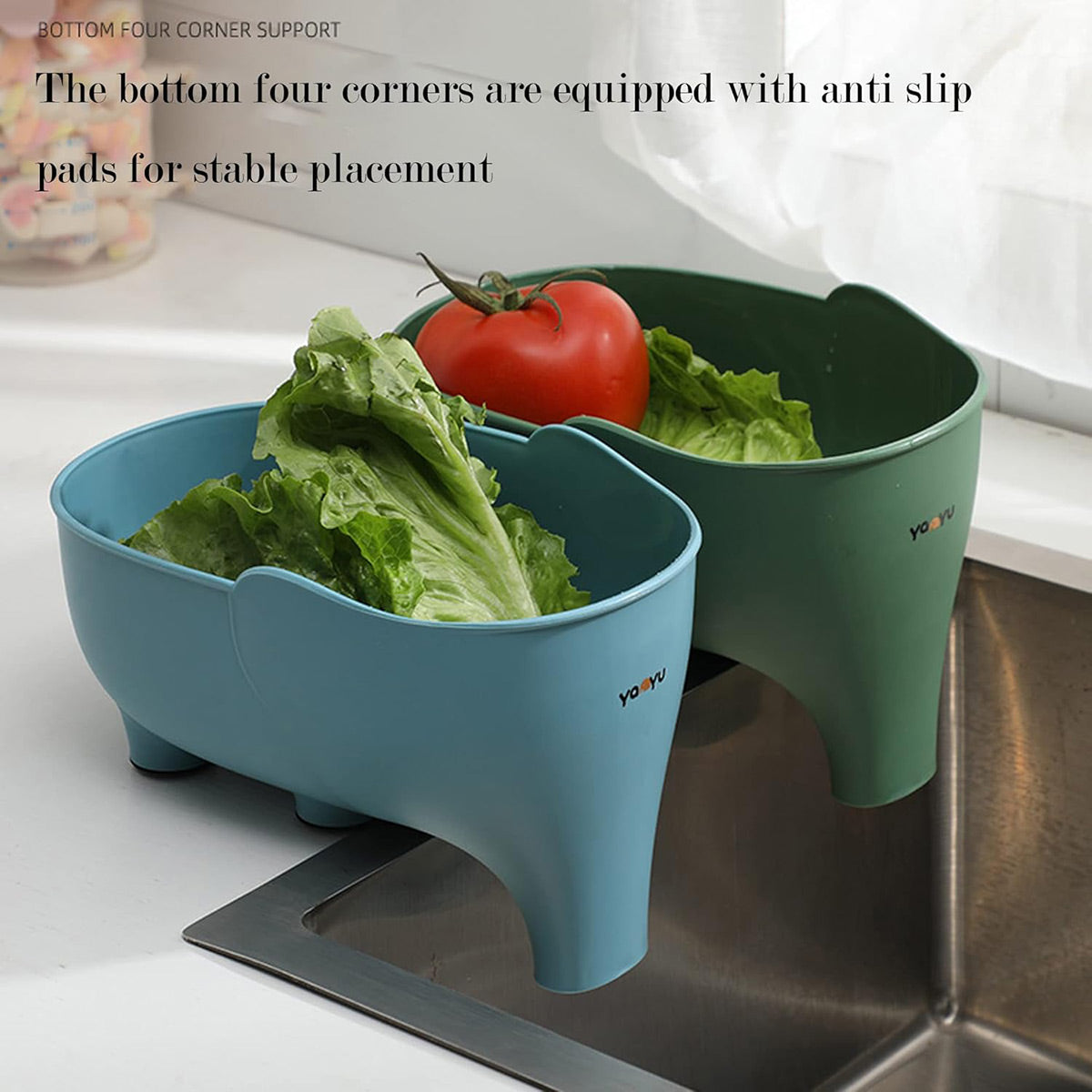 Elephant Drain Basket in Four Colours Set | StorageOZ