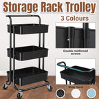 3 Tier Rolling Storage Trolley Three Colours | StorageOZ