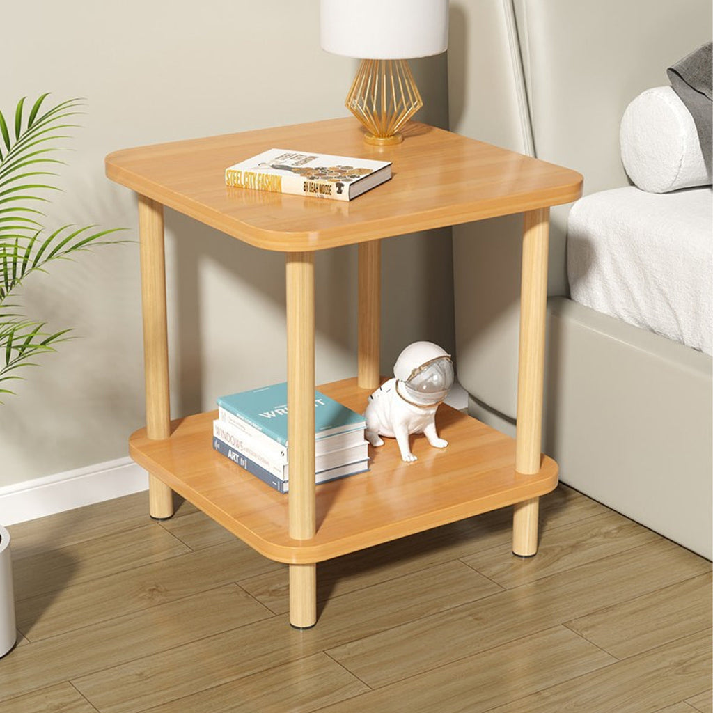 2 Tier Wooden Bedside Open Storage Shelf | StorageOZ