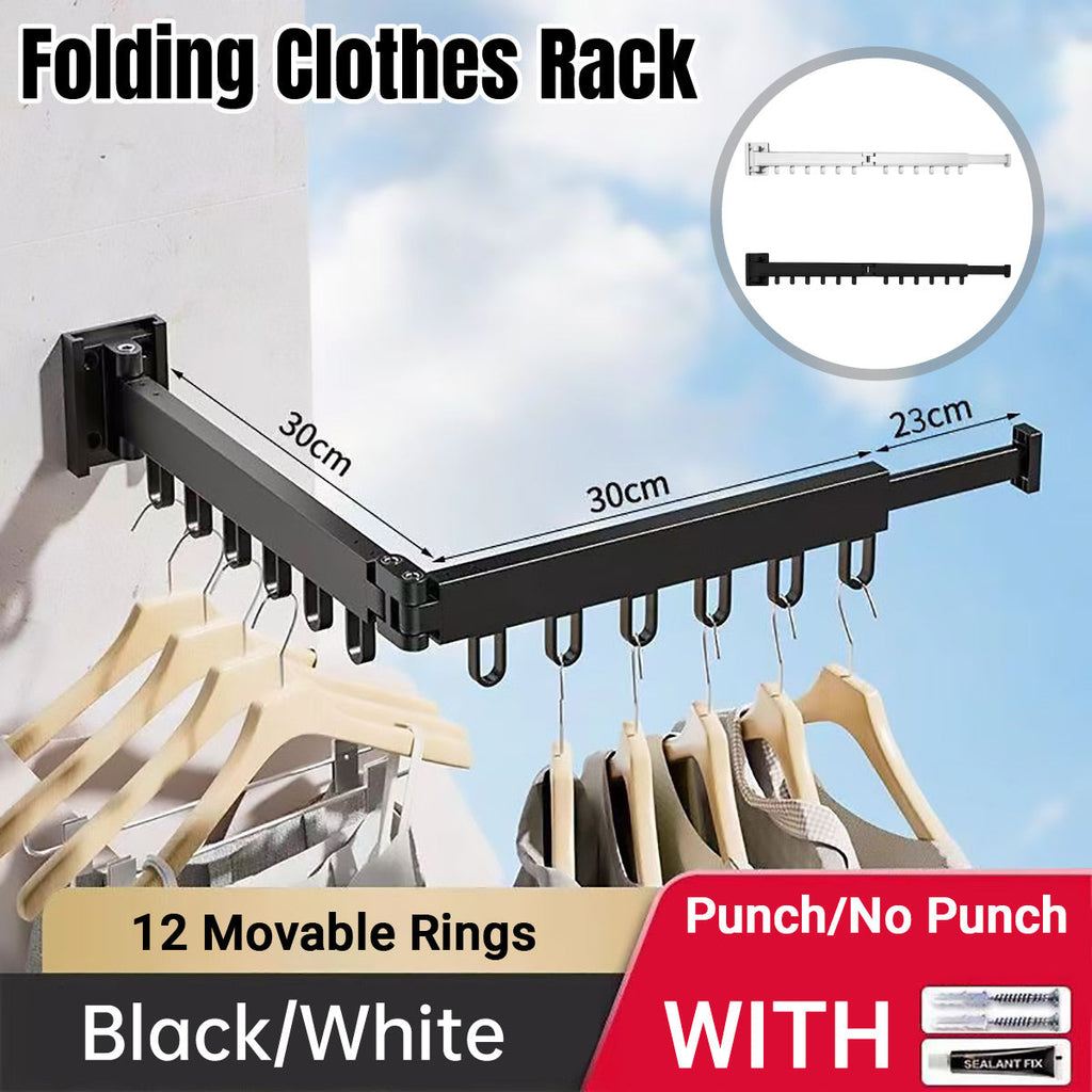 Foldable Aluminium Wall Clothes Rack Two Colours | StorageOZ
