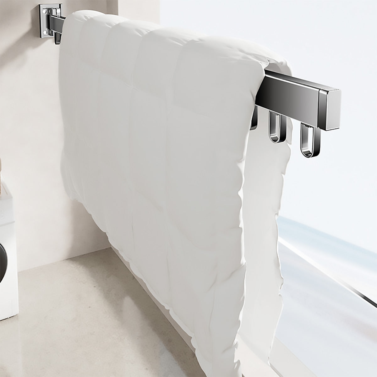Foldable Aluminium Wall Clothes Rack Two Colours | StorageOZ