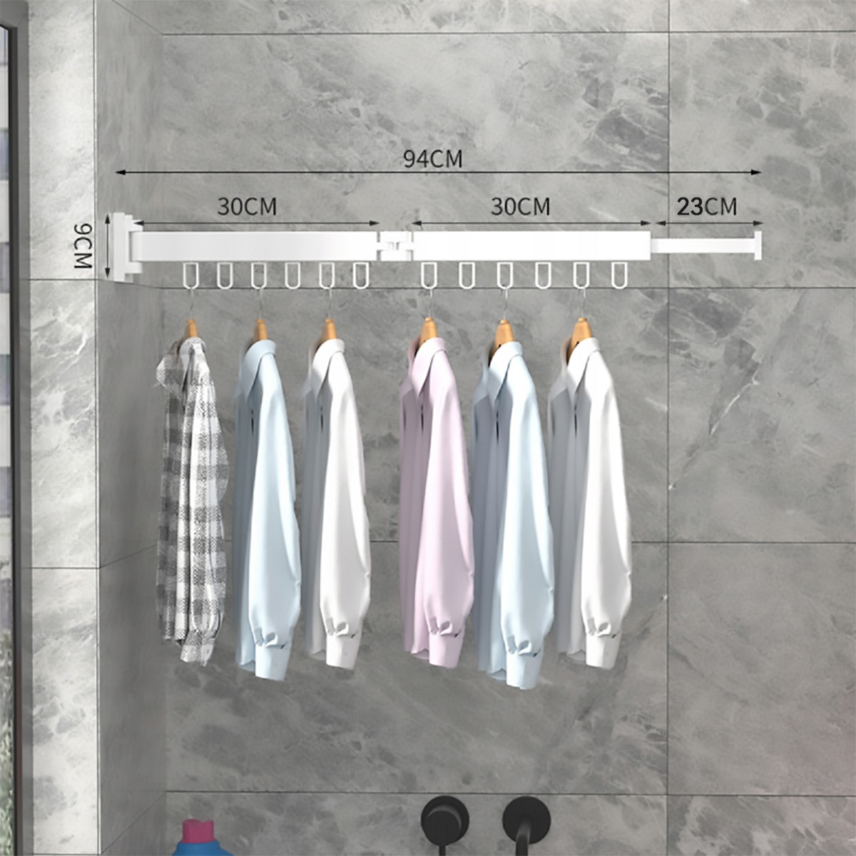 Foldable Aluminium Wall Clothes Rack Two Colours | StorageOZ