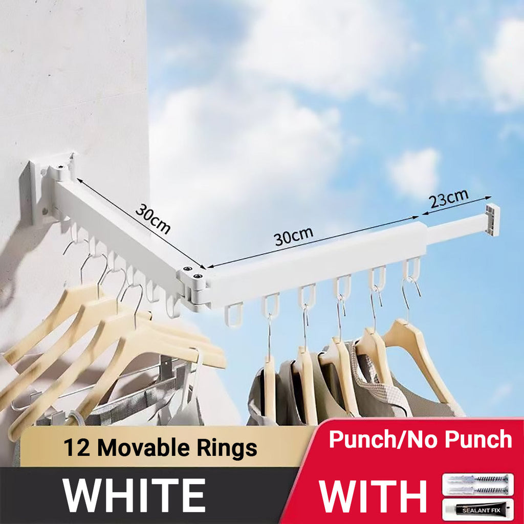 Foldable Aluminium Wall Clothes Rack Two Colours | StorageOZ