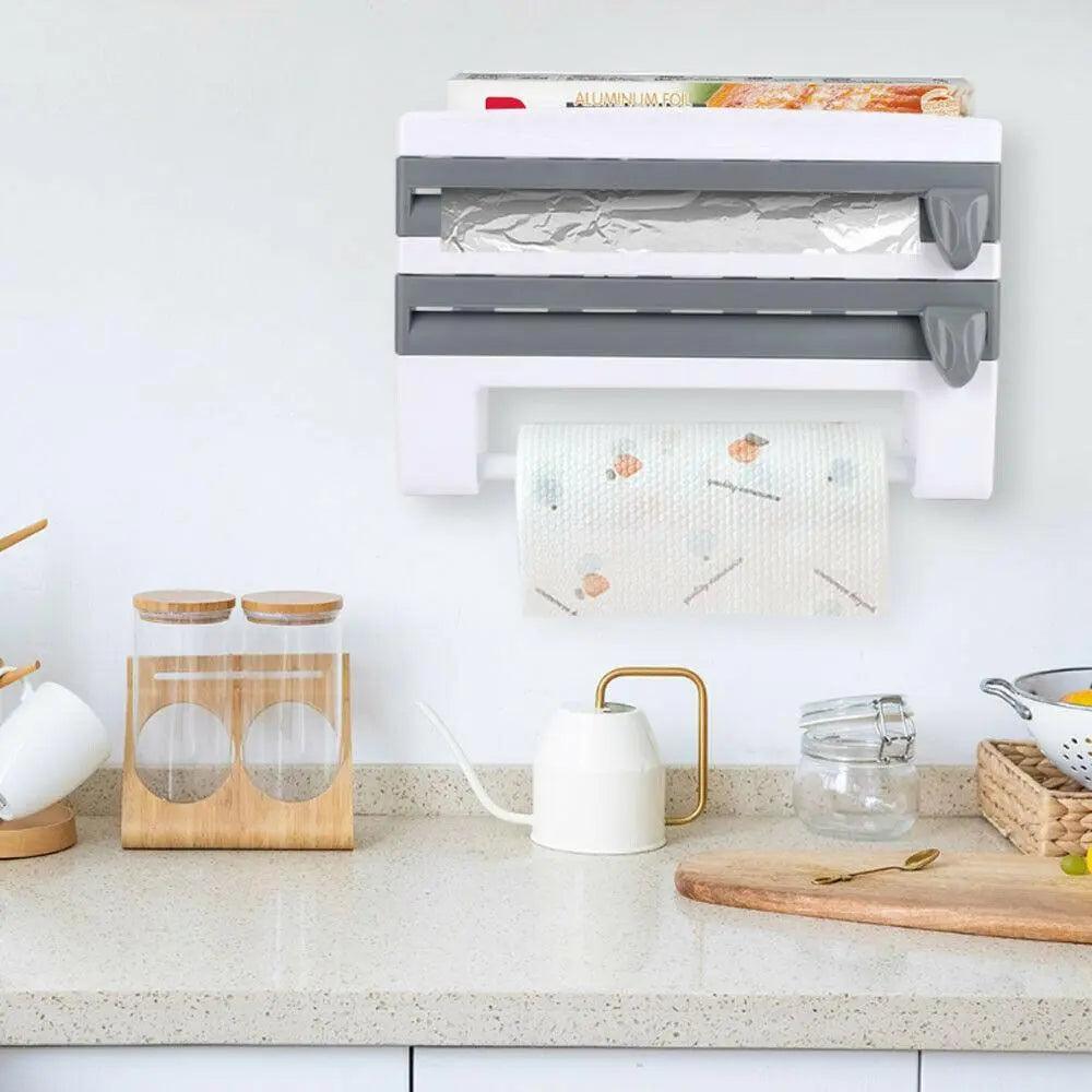 4 in 1 Wall Cling Wrap Foil Storage Rack | StorageOZ