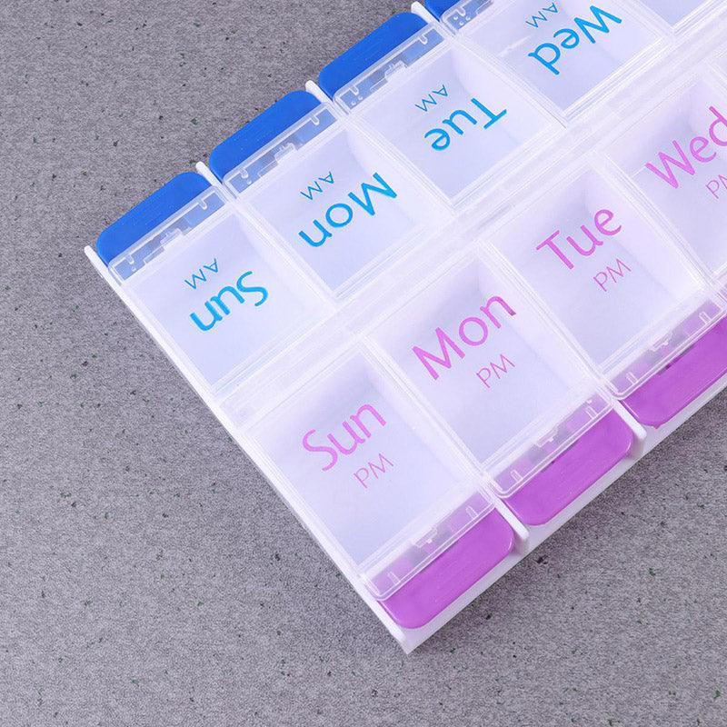 14 Grid Press Lid Medicine Box Organiser | StorageOZ
