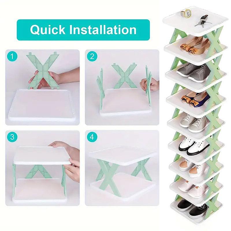 9 Tier Compact Shoe Rack for Narrow Spaces | StorageOZ