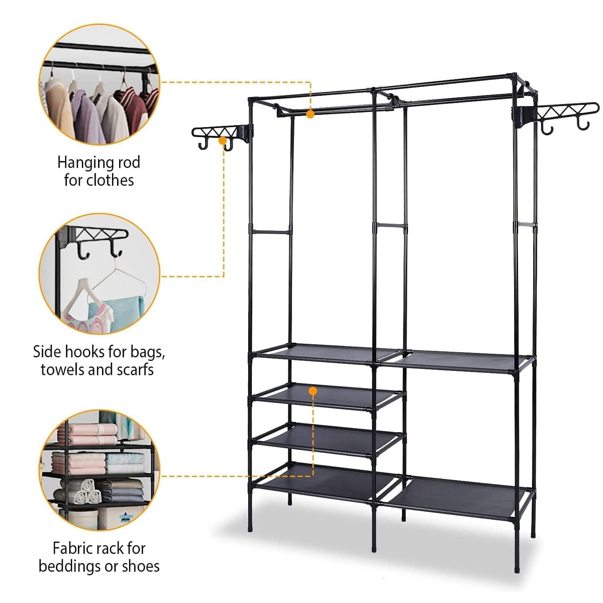 Double Row Floor Clothes Rack Two Colours | StorageOZ