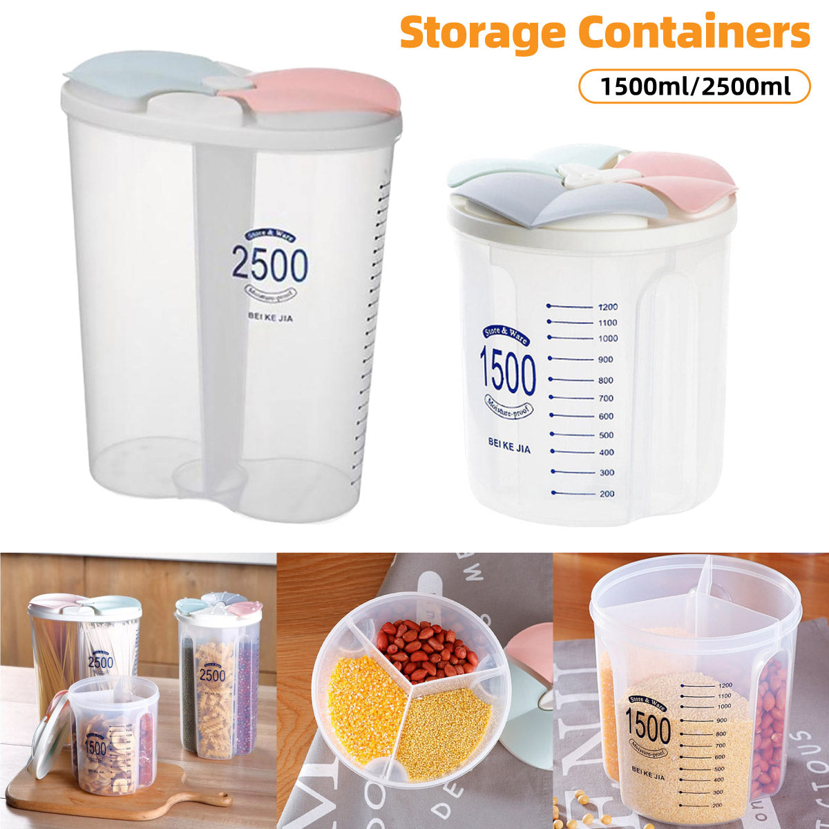 Clear Pantry Container 1.5L or 2.5L Rack | StorageOZ