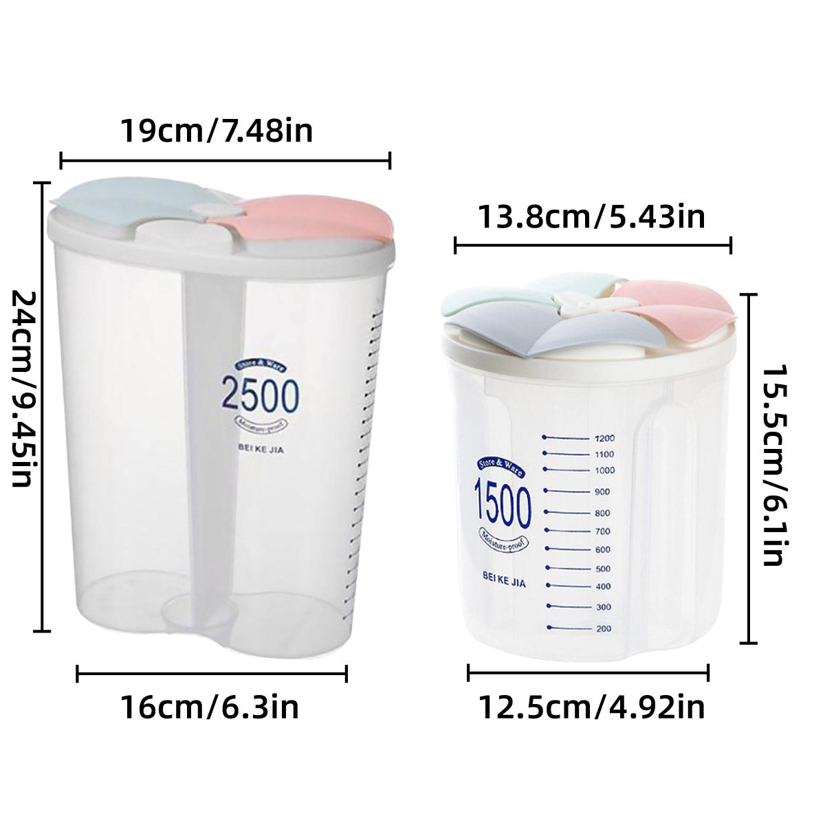Clear Pantry Container 1.5L or 2.5L Rack | StorageOZ