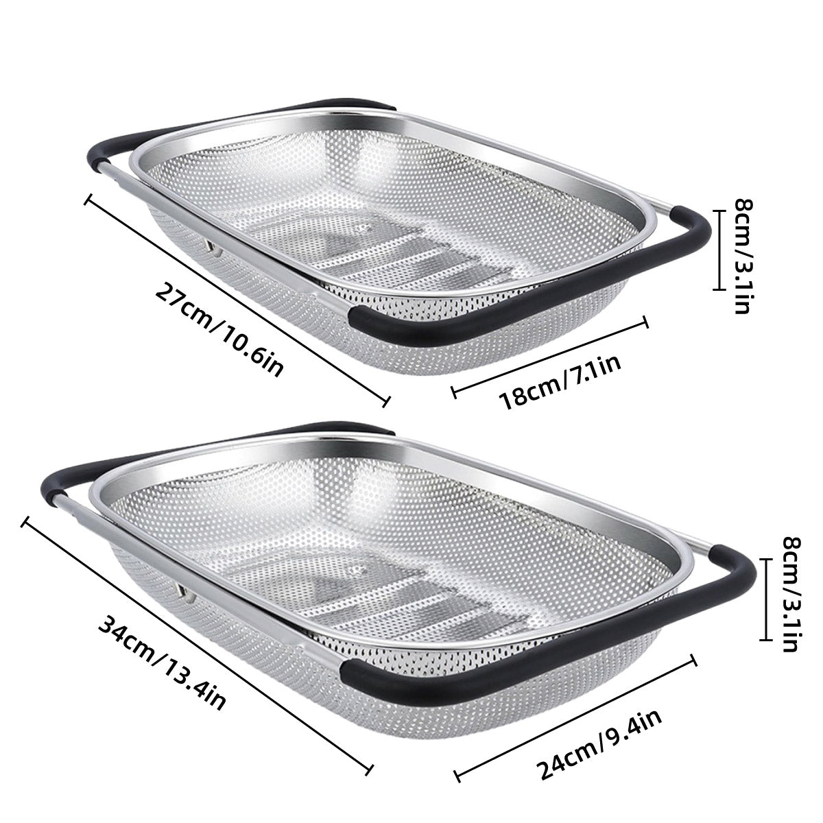 Drain Baskets Two Sizes Kitchen Organiser | StorageOZ
