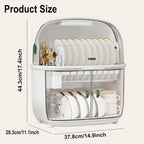 2 Tier Dustproof Dish Drying Rack Organiser | StorageOZ