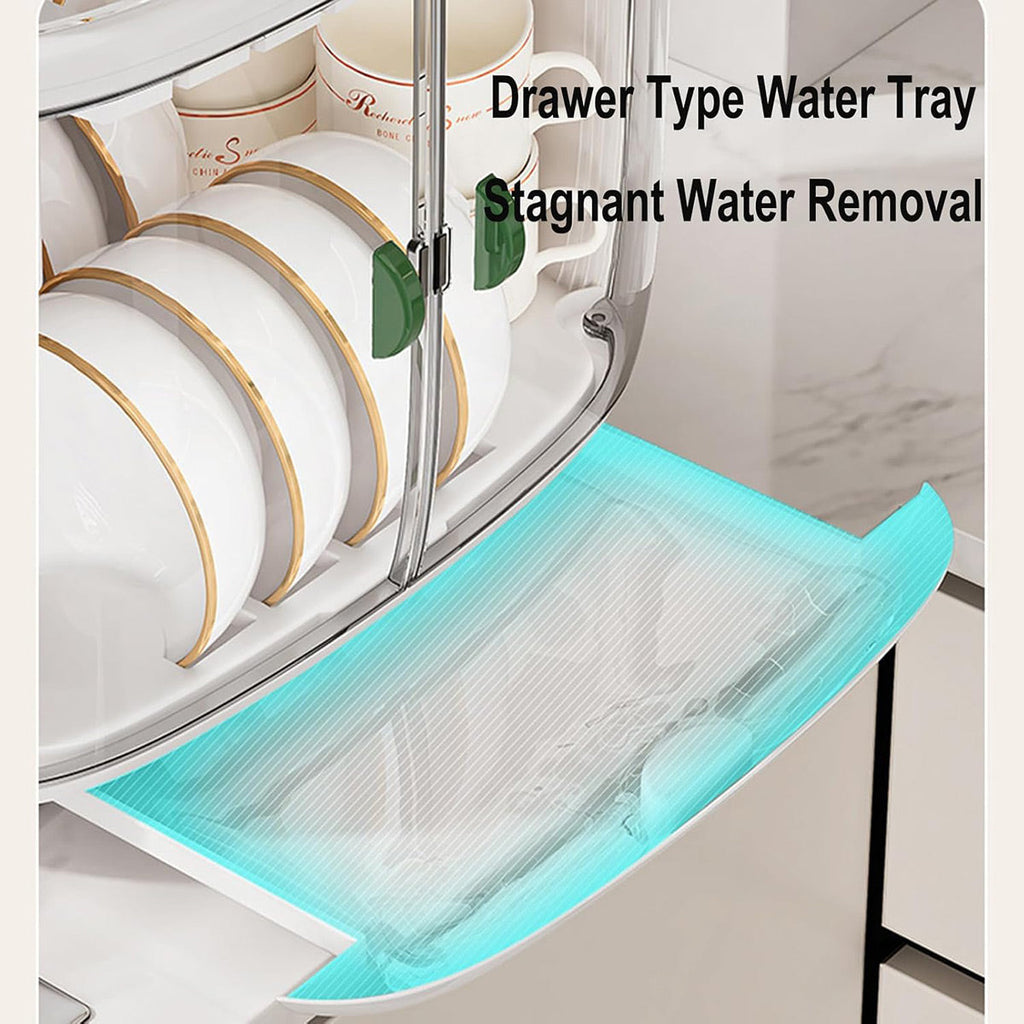 2 Tier Dustproof Dish Drying Rack Organiser | StorageOZ