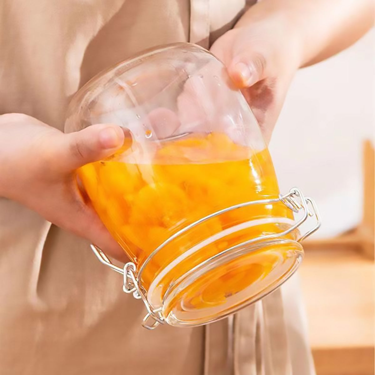6 Pcs Clip Glass Jars Two Capacities Set | StorageOZ