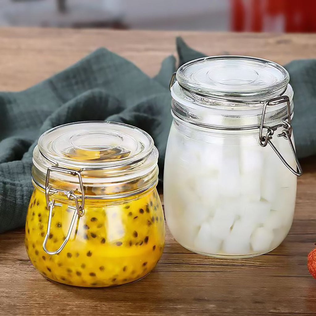 6 Pcs Clip Glass Jars Two Capacities Set | StorageOZ