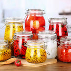 6 Pcs Clip Glass Jars Two Capacities Set | StorageOZ