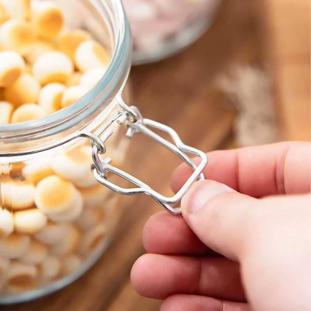 6 Pcs Clip Glass Jars Two Capacities Set | StorageOZ