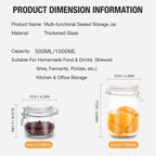 6 Pcs Clip Glass Jars Two Capacities Set | StorageOZ