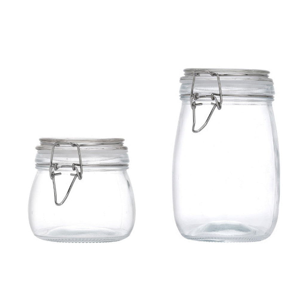 6 Pcs Clip Glass Jars Two Capacities Set | StorageOZ