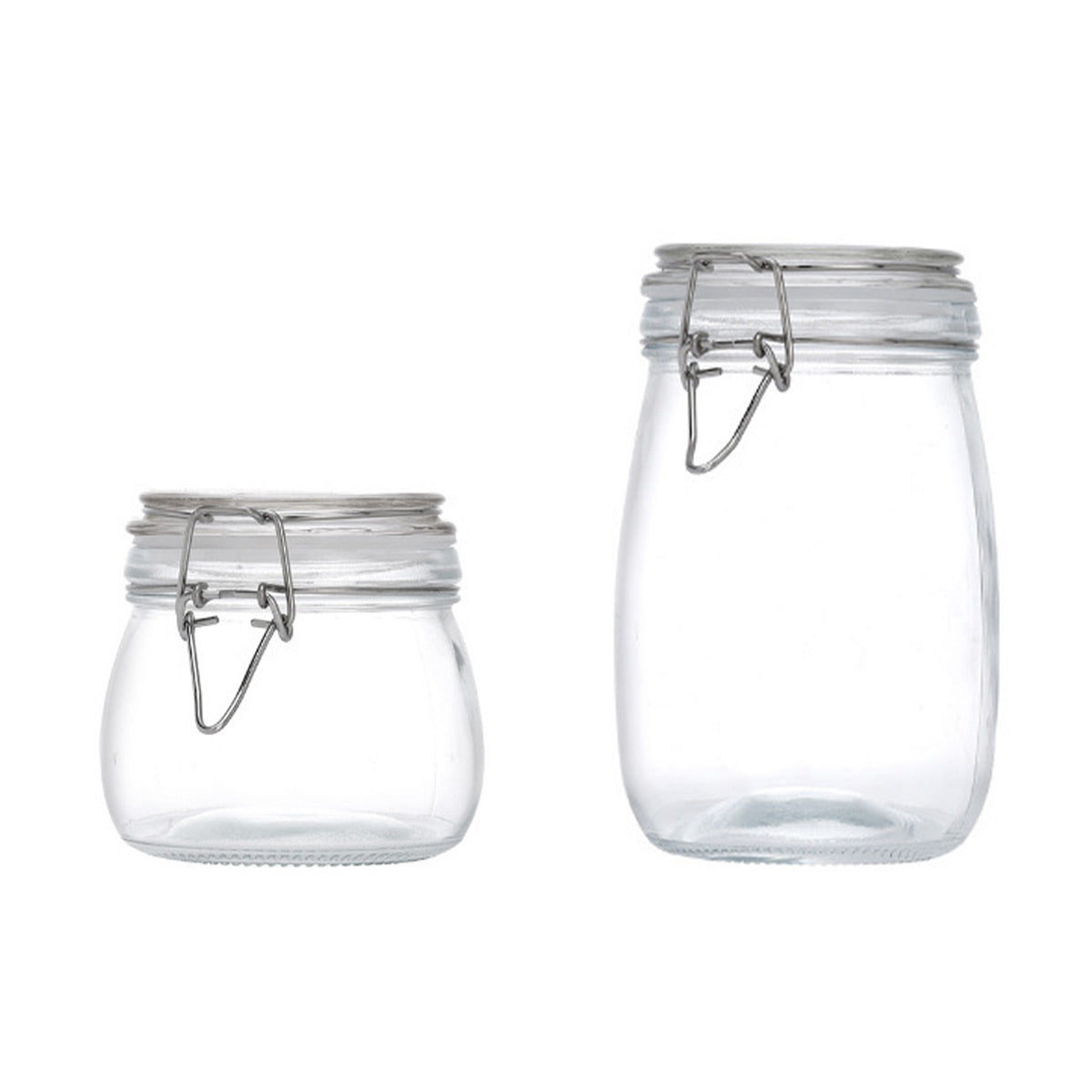 6 Pcs Clip Glass Jars Two Capacities Set | StorageOZ