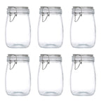 6 Pcs Clip Glass Jars Two Capacities Set | StorageOZ