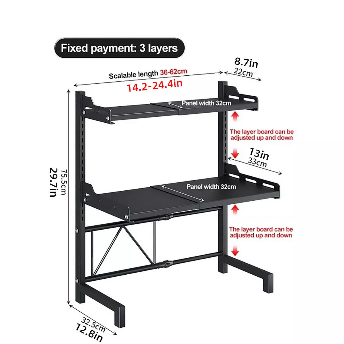 Expandable Steel Appliance Rack Two Heights | StorageOZ