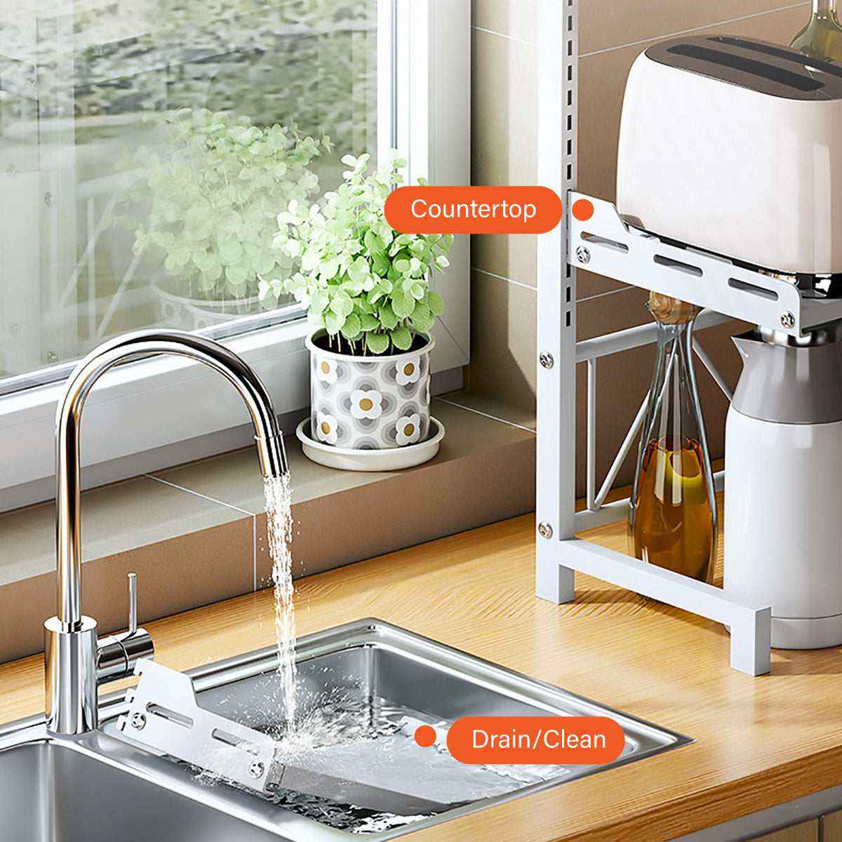 Expandable Steel Appliance Rack Two Heights | StorageOZ