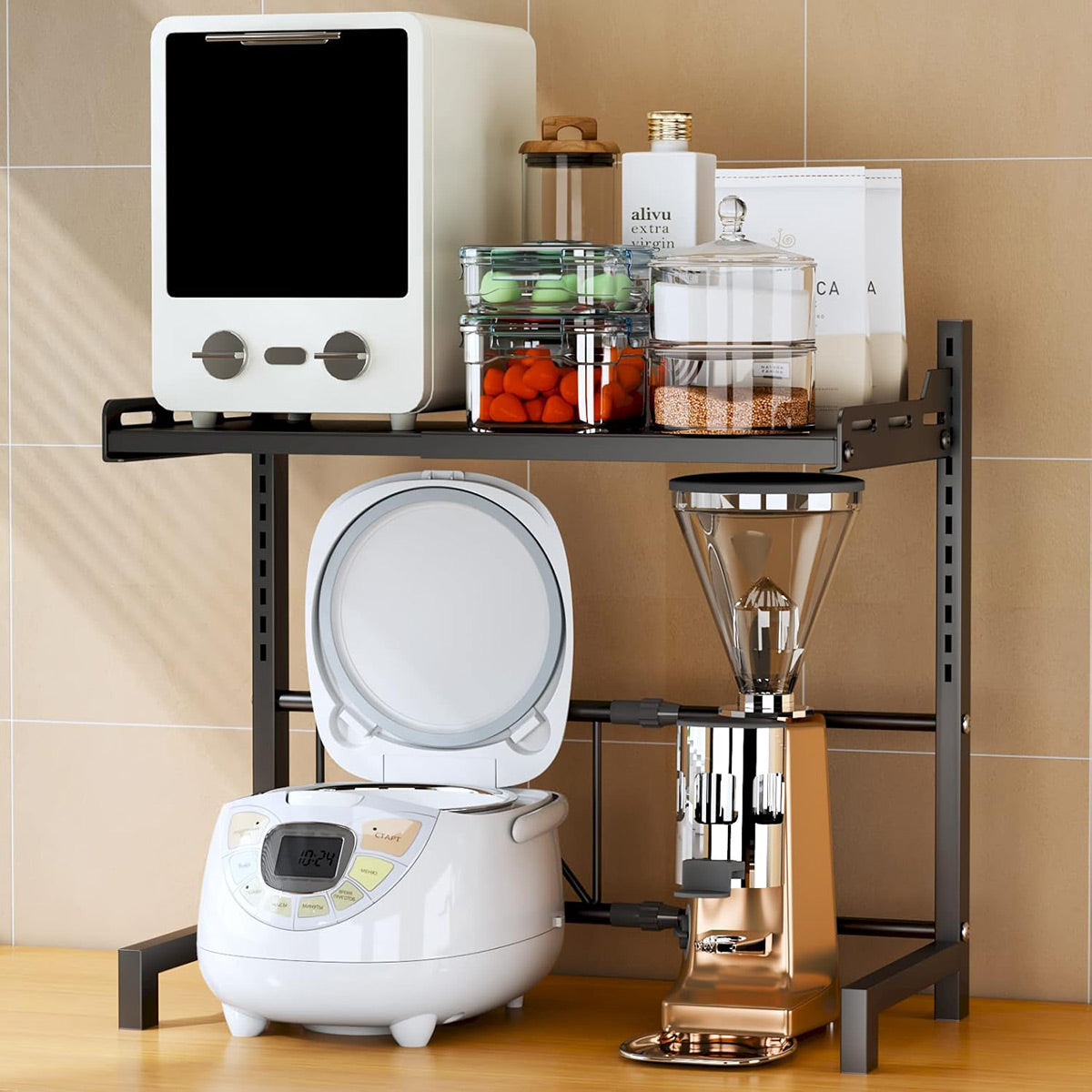 Expandable Steel Appliance Rack Two Heights | StorageOZ