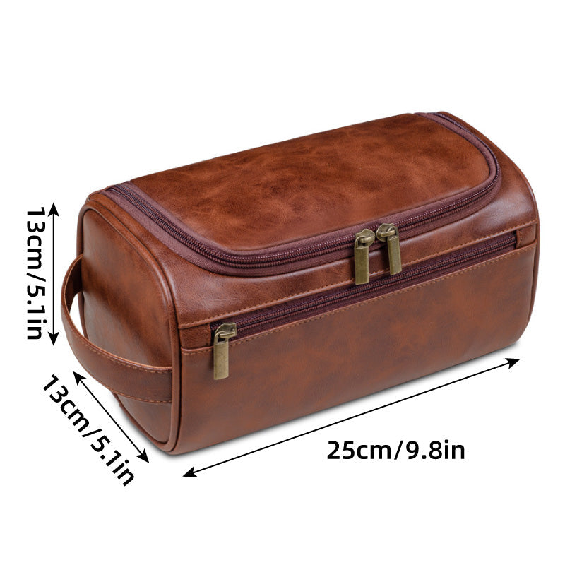 Large PU Makeup Storage Bag in Two Browns | StorageOZ