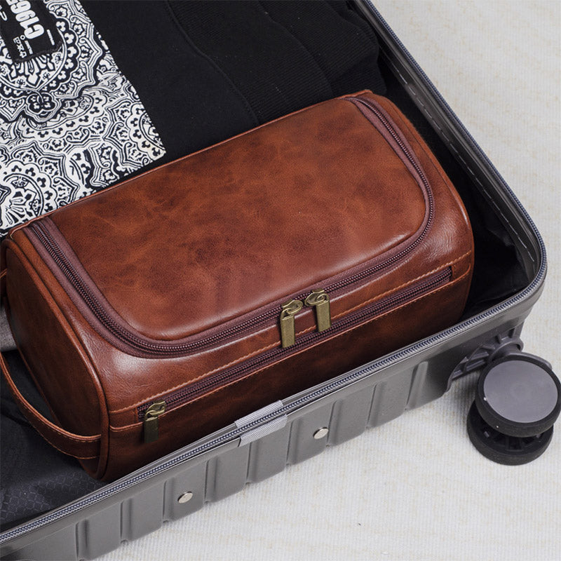 Large PU Makeup Storage Bag in Two Browns | StorageOZ