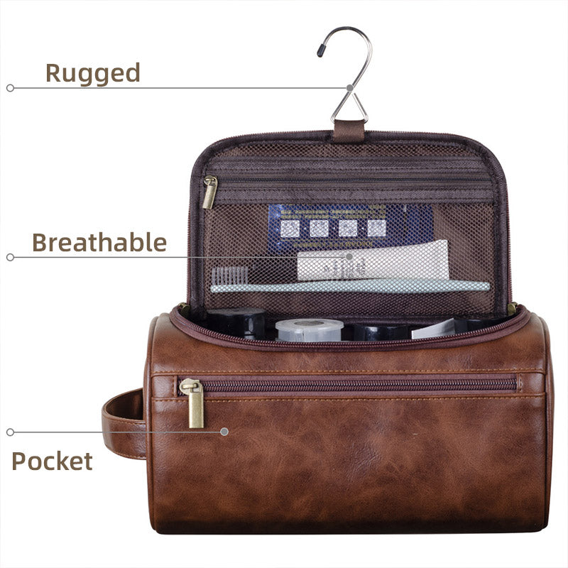 Large PU Makeup Storage Bag in Two Browns | StorageOZ