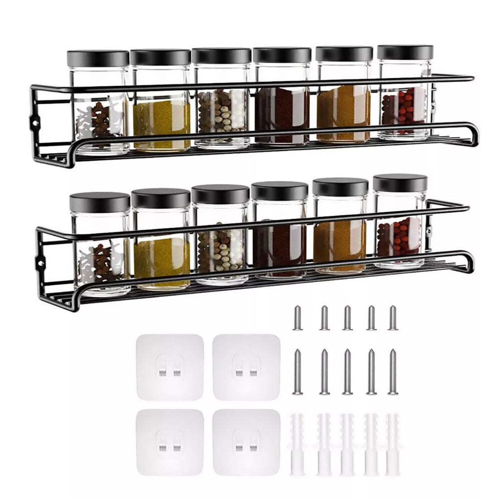 Carbon Steel Spice Wall Shelves Four Packs | StorageOZ