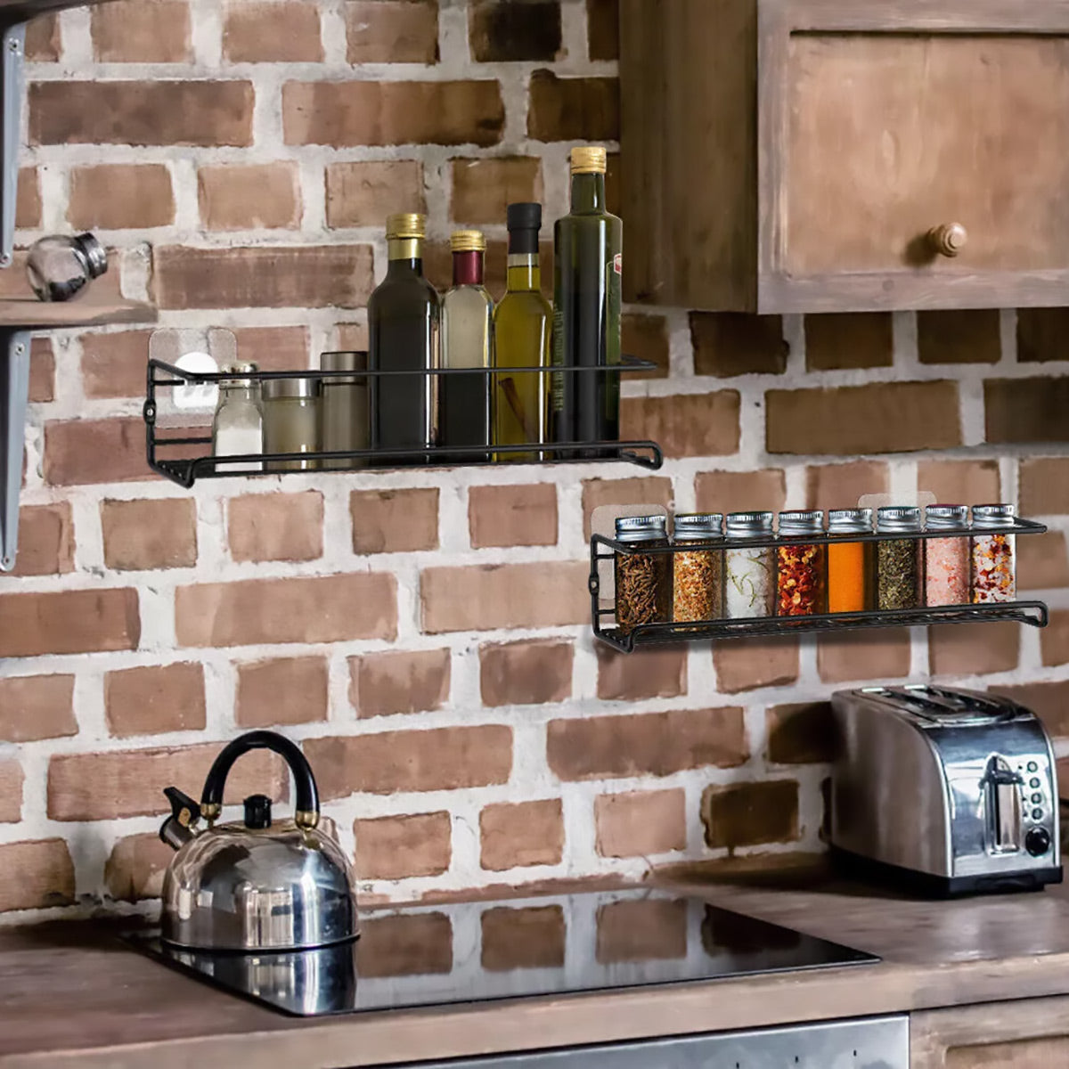 Carbon Steel Spice Wall Shelves Four Packs | StorageOZ