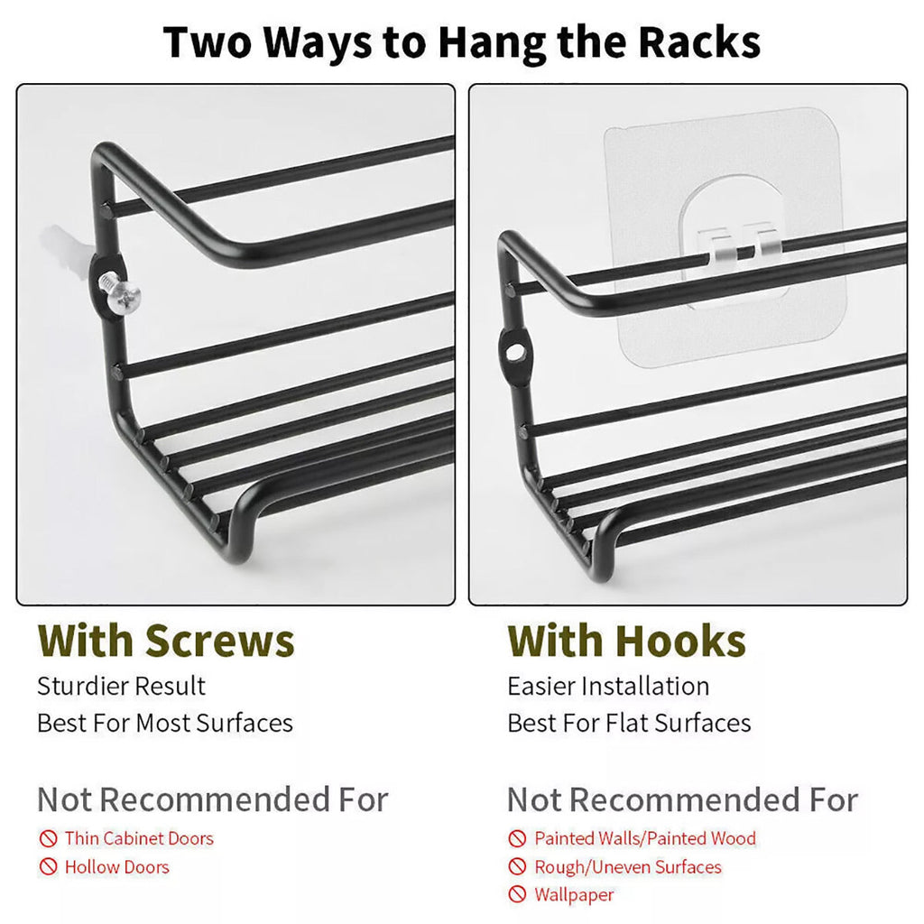 Carbon Steel Spice Wall Shelves Four Packs | StorageOZ