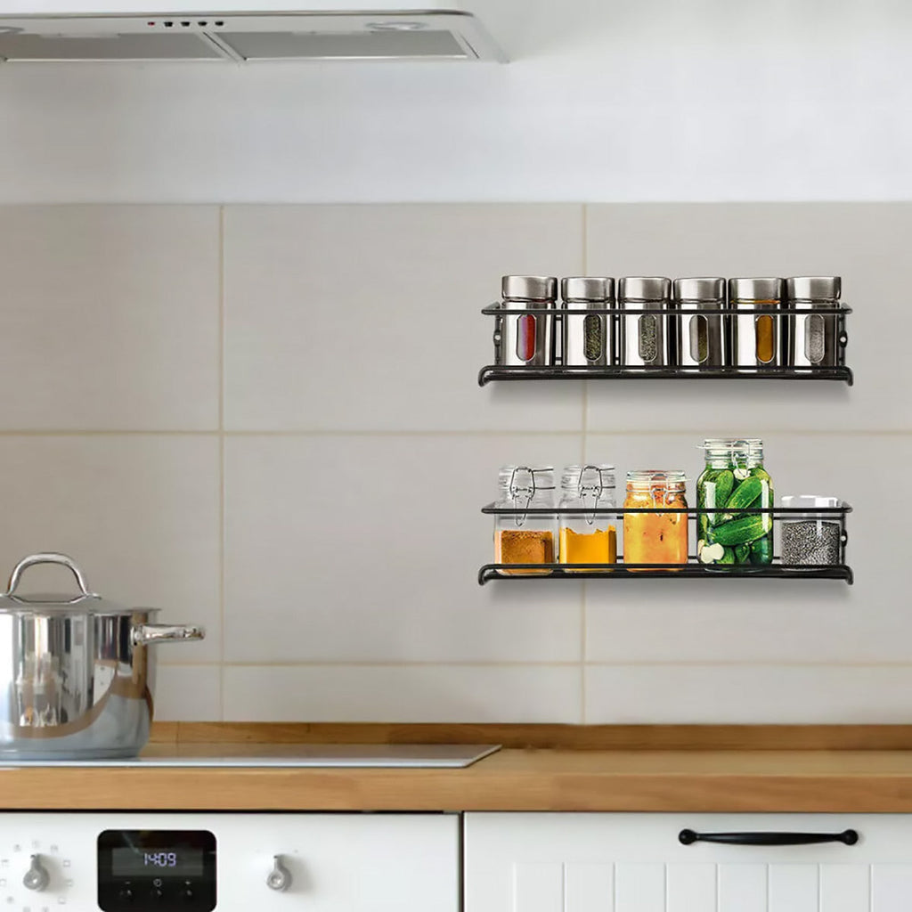 Carbon Steel Spice Wall Shelves Four Packs | StorageOZ