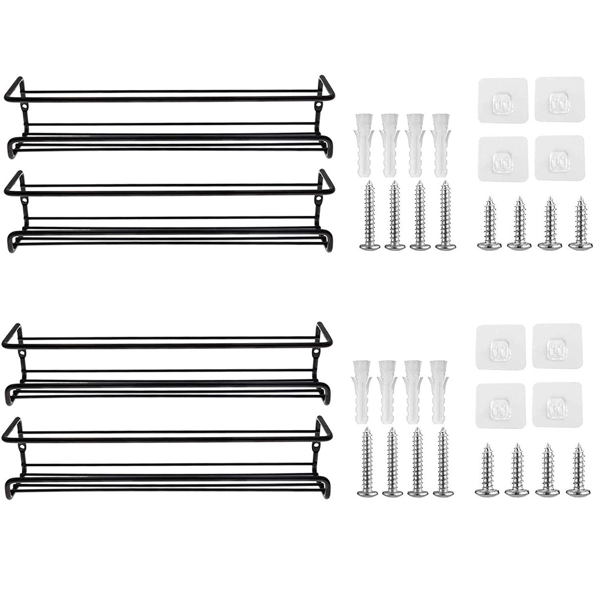 Carbon Steel Spice Wall Shelves Four Packs | StorageOZ