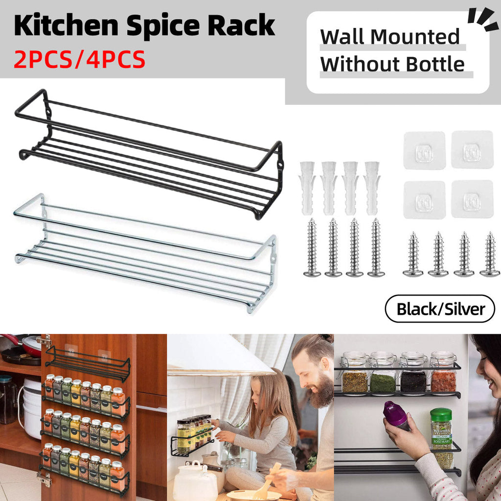 Carbon Steel Spice Wall Shelves Four Packs | StorageOZ