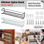 Carbon Steel Spice Wall Shelves Four Packs | StorageOZ