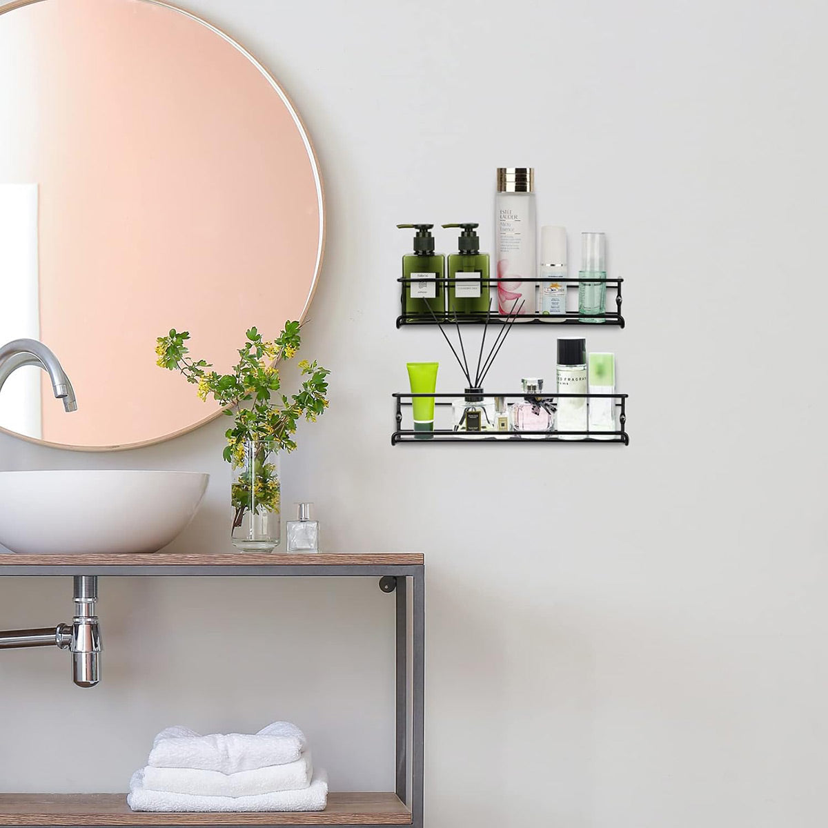 Carbon Steel Spice Wall Shelves Four Packs | StorageOZ