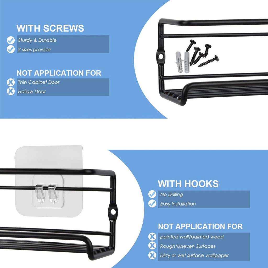 Carbon Steel Spice Wall Shelves Four Packs | StorageOZ
