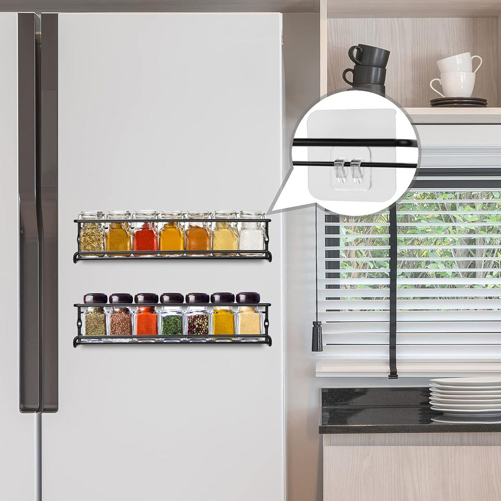 Carbon Steel Spice Wall Shelves Four Packs | StorageOZ