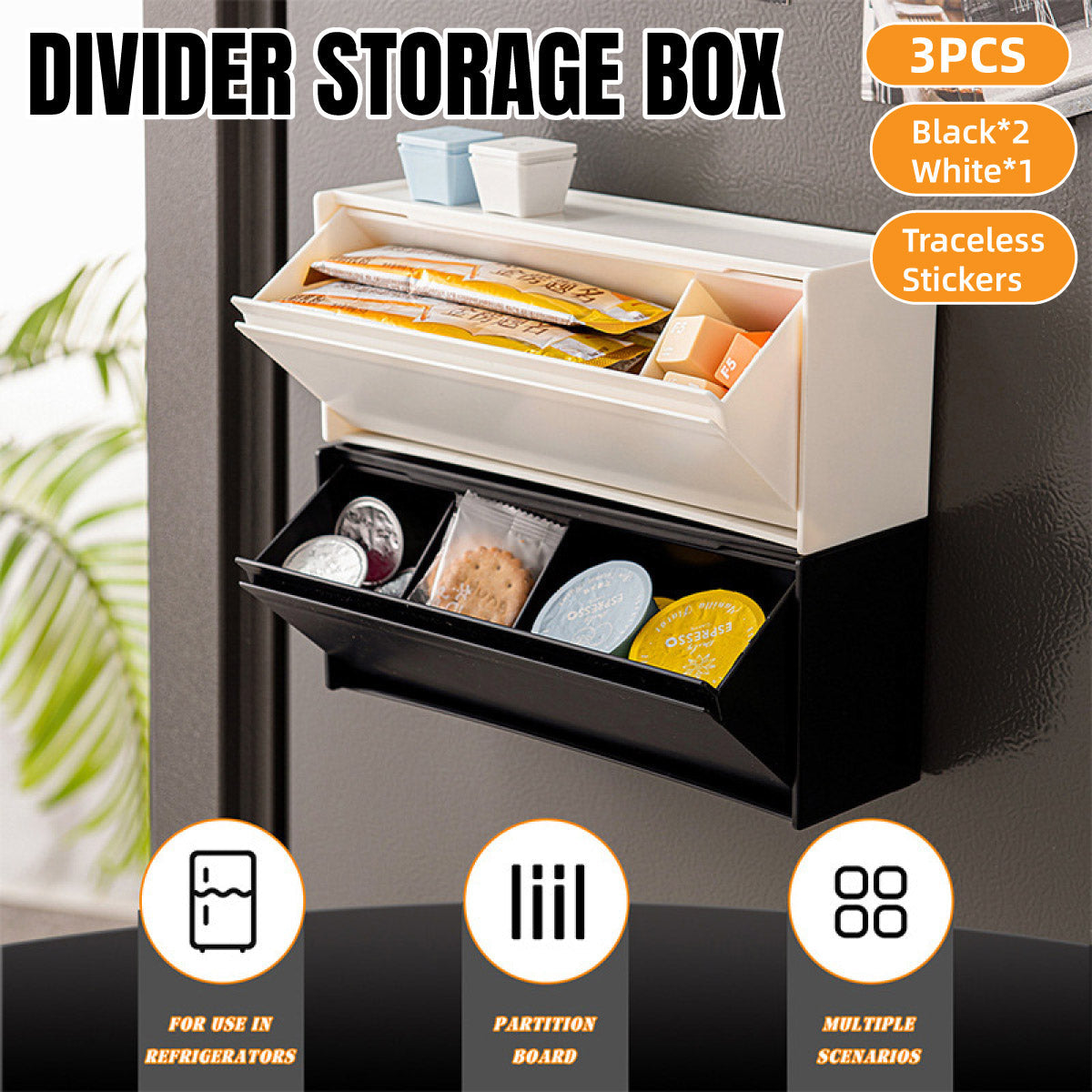 3 Pcs Wall Flip Divider Storage Boxes Set | StorageOZ