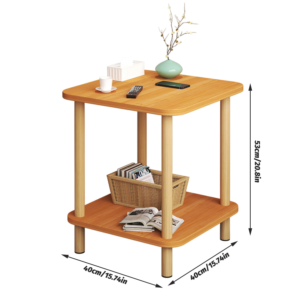 2 Tier Wooden Bedside Open Storage Shelf | StorageOZ