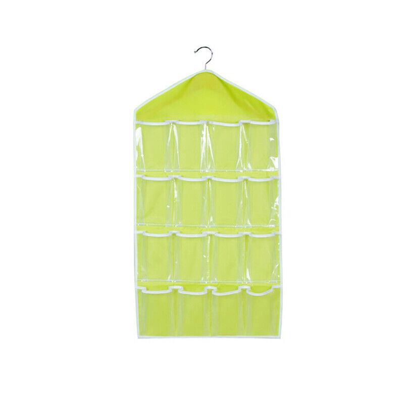 16 Pocket Clear Hanging Organiser Five Colours | StorageOZ