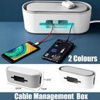 Lid Cable Management Box in Grey or White | StorageOZ