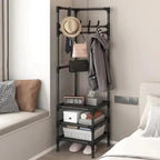 70 Inch Black Clothes Rack with Shelves Set | StorageOZ