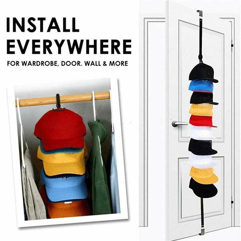 Over Door Baseball Cap Clip Rack Organiser | StorageOZ