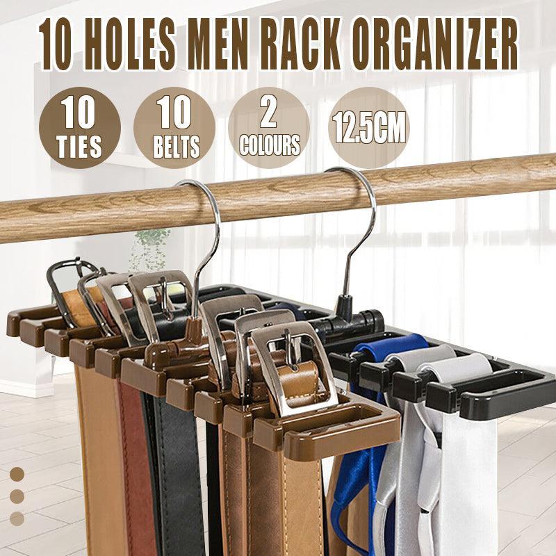 10 Hole Tie Belt Scarf Hanger Two Colours | StorageOZ