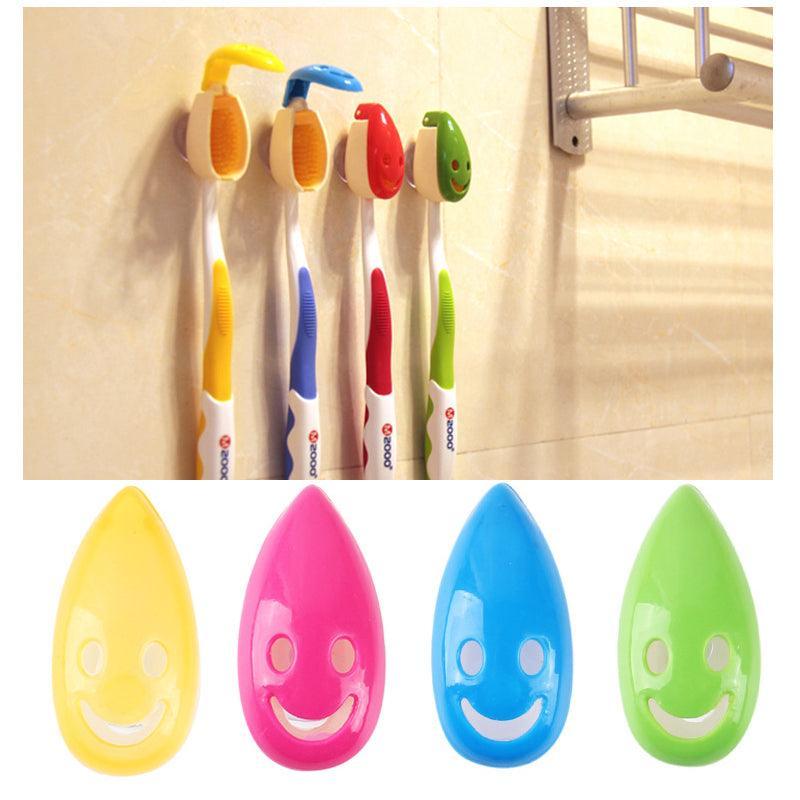 4 Pcs Smiley Face Toothbrush Holder Rack | StorageOZ