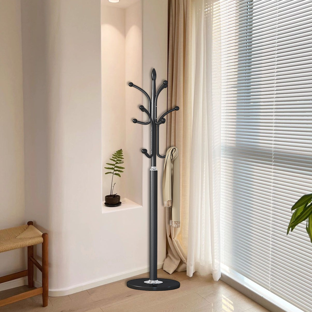 Black Floor Standing Bedroom Coat Rack Set | StorageOZ